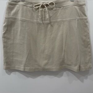 Anne Klein Elastic Waistband Athletic Short Skort Size Lg Ivory Pull On Soft